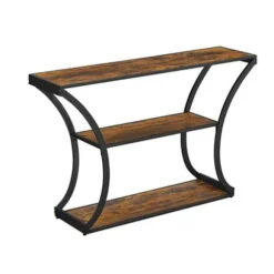 Rootz konsolbord - skænk - sidebord - industrielt - brun - sort - forarbejdet træ - metal - 120 x 30 x 80 cm