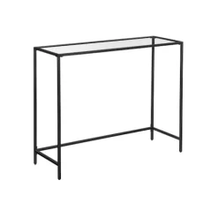 Rootz Konsolbord - Sort metalglas - Entrébord - Sofabord - Moderne design - 100 cm x 35 cm x 80 cm