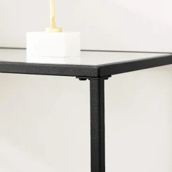 Rootz Konsolbord - Sort metalglas - Entrébord - Sofabord - Moderne design - 100 cm x 35 cm x 80 cm