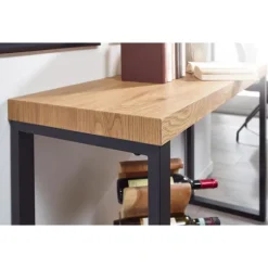 Rootz konsolbord eg indretning - sort 120x39x75,5 cm design skænk gang - Opbevaringsbord smalt - Hall bord med metalben - Entre bord Langt Højt