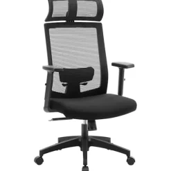 Rootz Kontorstol - Kontorstol - Ergonomisk - 360° drejestol - Lændestøtte - Nakkestøtte - Justerbar - Tiltbar - Sort