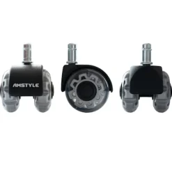 Rootz kontorstol Gulvrullesæt - 5 stykker universalhjul - Silent Rollers - Holdbart metalhus - 22 mm Parklængde