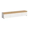 Rootz Large Lowboard - TV Stand - Media Console - Rumbesparende - 180x34x33 cm - Hvid og brun