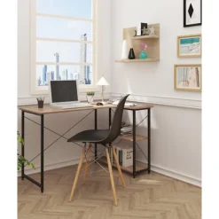 Rootz L-formet hjørneskrivebord - Kontorbord - Spillebord - Rigelig arbejdsplads - Integreret opbevaring - Robust konstruktion - 120 cm x 71,5 cm x 74 | Fyndiq