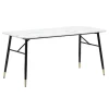 Rootz lille spisebord - moderne hvidt look - elegant rektangulært bord - robuste metalben - 140 cm x 80 cm x 76 cm