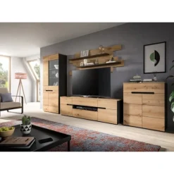 Rootz Living Room Combination Set - Display Cabinet - Storage Unit - Optimize Space - 375 cm x 190 cm x 44 cm