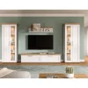 Rootz Living Room Set - 4 -delt møbler Suite - Stilfuld opbevaring og display - 336x161x40 cm - Hvid og brun
