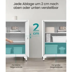 Rootz Lock Closet 2 Doors - Steel Cabinet - Opbevaringsenhed - Holdbar og rummelig - 40 x 80 x 90 cm hvid