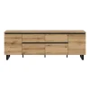 Rootz Lowboard - TV Stand - Medieopbevaring - Rigelig plads - Brun og sort - 188x65x36 cm