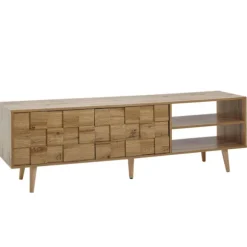Rootz lowboard træ eg indretning 160x51x40 cm TV kommode med to døre - Design TV skab høj - TV stativ TV skab moderne - TV kommode stue