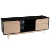 Rootz Lowboard TV-skab - TV-kommode - Underholdningsenhed - Moderne sort eg-design - Rummelig opbevaring - Kabelstyring - Gulvbeskyttelse - 150 cm x 4 | Fyndiq