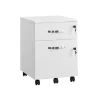 Rootz Låsbar Rullebeholder - Hvidt arkivskab - Opbevaringsskab - Sengebord - Sidebord - 5 hjul - E1 MDF - PVC - 44cm x 40cm x 54,5cm