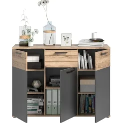 Rootz Mason -kommode - Træskabinet - Skænk - Highboard - Rummelig opbevaring - 120 cm x 87 cm x 40 cm