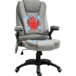 Rootz Massage Kontorstol - Ergonomisk Executive Stol - Varmeelementer - Højdejusterbar - 68cm x 72cm x 110-120cm - Grå