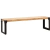 Rootz Massiv spisebænk - Industriel stil - Træbænk - Håndlavet - Op til 3 personer - 140 cm x 40 cm x 45 cm - Naturlig og unik finish