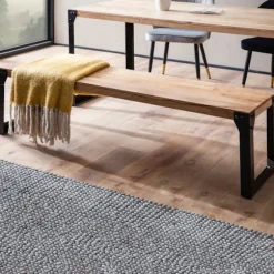 Rootz Massiv spisebænk - Industriel stil - Træbænk - Håndlavet - Op til 3 personer - 140 cm x 40 cm x 45 cm - Naturlig og unik finish