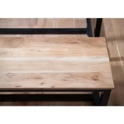 Rootz Massiv spisebænk - Loftstil siddepladser - Håndlavet træbank - Naturligt trækorn - 120 cm x 40 cm x 45 cm
