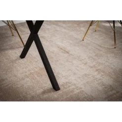 Rootz Massivt akacietræ Spisebord - Køkkenbord - Rektangulært bord - Naturligt trækorn - Unikt trækantdesign - X-formede metalben - 140 cm x 80 cm x 7 | Fyndiq