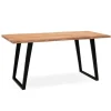 Rootz Massivt akacietræ Spisebord - Køkkenbord - Rektangulært bord - Naturligt trækorn - Unikt trækantdesign - U-formede metalben - 140 cm x 80 cm x 7 | Fyndiq