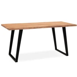 Rootz massivt træ spisebord - Bondegårdsbord - Live Edge Bord - Akacietræ - U-formede metalben - 200cm x 100cm x 76cm