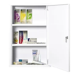 Rootz Medicijnkastje - Wit - Staal - 15,74 cm x 7,08 cm x 23,62 cm