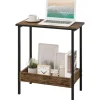 Rootz Metal Sidebord - Træ Sofabord - Kompakt Endebord - Praktisk opbevaringsløsning - 50cm x 55cm x 25cm