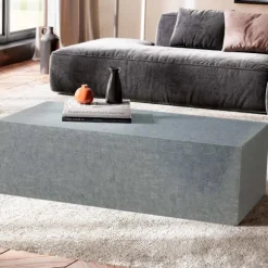 Rootz Minimalistisk Sofabord - Rektangulært Design - Betonlook - 100 cm x 50 cm x 30 cm - Folieret MDF - Ridsefast melaminbelægning