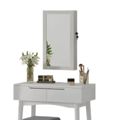 Rootz Mirror and Jewelry Cabinet - Wall Cabinet - Mirror Cabinet - Rumle opbevaring - 37 cm x 67 cm x 10,5 cm