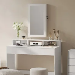 Rootz Mirror and Jewelry Cabinet - Wall Cabinet - Mirror Cabinet - Rumle opbevaring - 37 cm x 67 cm x 10,5 cm