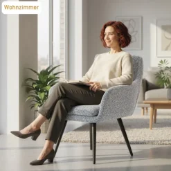 Rootz Modern Accent Chair - Polstret lænestol - Læsestol - Åndbar komfort - Grå - 65 x 72 x 86 cm