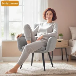 Rootz Modern Accent Chair - Polstret lænestol - Læsestol - Åndbar komfort - Grå - 65 x 72 x 86 cm