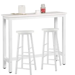 Rootz Modern Barbord og Taburet Sæt - Pub Bord Sæt - Spisebordssæt i bordhøjde - Robust metalstel - Ridsefast - Nem at rengøre - 120 cm x 40 cm (bord) | Fyndiq