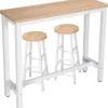 Rootz Modern Barbord og Taburet Sæt - Pub Bord Sæt - Bord i bordhøjde - Holdbart, Ridsefast, Nem Vedligeholdelse - Stålstel, MDF bord - 120 cm x 40 cm | Fyndiq