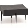 Rootz Modern Design Firkantet Sofabord - Antracit 3D Overflade - Håndlavet - Unik - Mango massivt træ - MDF - Højdejusterbare knopper - 64cm x 64cm x | Fyndiq