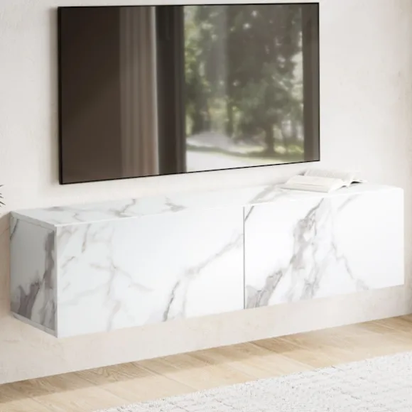 Rootz Modern Design hængende tv-underskab - marmorlook - tv-kiste - ridsefast - 120 cm x 30 cm x 30 cm