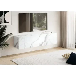 Rootz Modern Design hængende tv-underskab - marmorlook - tv-kiste - ridsefast - 120 cm x 30 cm x 30 cm