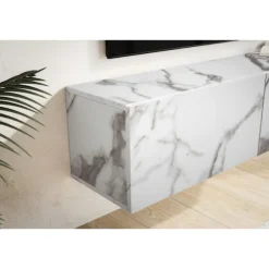Rootz Modern Design hængende tv-underskab - marmorlook - tv-kiste - ridsefast - 120 cm x 30 cm x 30 cm