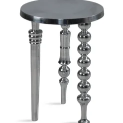 Rootz Modern Design Sidebord - Rundt bord - Håndlavet bord - Blank overflade - Aluminiumsmateriale - 44cm x 44cm x 63cm