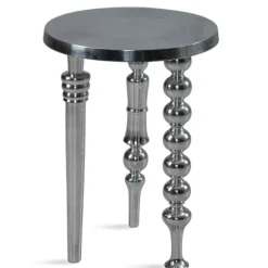 Rootz Modern Design Sidebord - Rundt bord - Håndlavet bord - Blank overflade - Aluminiumsmateriale - 44cm x 44cm x 63cm