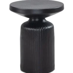 Rootz Modern Design Sidebord - Rundt bord - Elegant Lamellook - Håndlavet - Pulverlakeret aluminium - 40cm x 40cm x 50cm