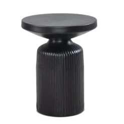 Rootz Modern Design Sidebord - Rundt bord - Elegant Lamellook - Håndlavet - Pulverlakeret aluminium - 40cm x 40cm x 50cm