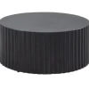 Rootz Modern Design Sofabord - Rundt bord - Elegant Lamellook - Håndlavet - Anti-Slip Nubs - Pulverlakeret jern - 67cm x 67cm x 31cm