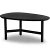 Rootz Modern Design Sofabord - Nyreformet bord - Stativstel - Håndlavet - Mangotræ - Sort - 86 cm x 50 cm x 37 cm - Tidløst udseende - Naturligt træko | Fyndiq