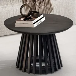 Rootz Modern Design Sofabord - Rundt bord - Stuebord - Håndlavet - Mangotræ - Beskyttende lak - 60cm x 60cm x 41cm