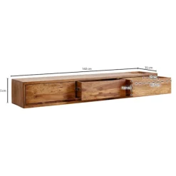 Rootz Modern Design TV Underskab - Lowboard - Underholdningscenter - Håndlavet - Sheesham Wood - 160 cm x 25 cm x 35 cm - Fjernbetjeningsopbevaring - | Fyndiq