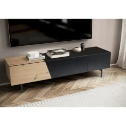 Rootz Modern Design TV Underskab - Lowboard - Eg Dekoration - Rektangulær opbevaring - Rummelig hylde - 150 cm x 40 cm x 40 cm
