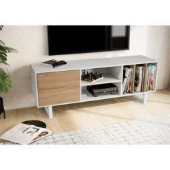 Rootz Modern Design TV Underskab - Lowboard - Underholdningscenter - Eg Dekoration - Rummelig opbevaring - 150 cm x 55 cm x 40 cm