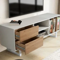 Rootz Modern Design TV Underskab - Lowboard - Underholdningscenter - Eg Dekoration - Rummelig opbevaring - 150 cm x 55 cm x 40 cm