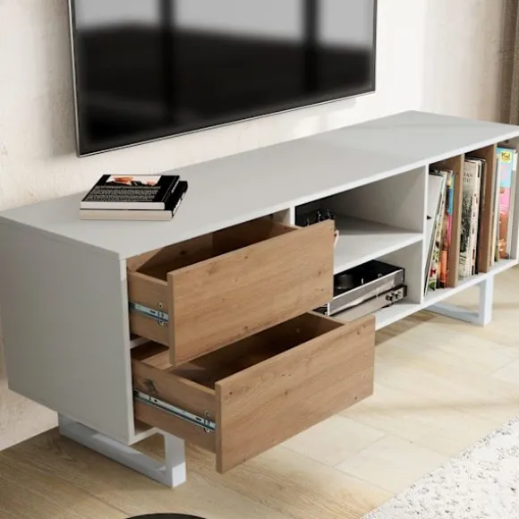 Rootz Modern Design TV Underskab - Lowboard - Underholdningscenter - Eg Dekoration - Rummelig opbevaring - 150 cm x 55 cm x 40 cm