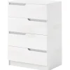 Rootz Modern kommode - Garderobe - Opbevaringsløsning - Vippebeskyttelse - 60 cm x 40 cm x 85 cm - Højglans hvid